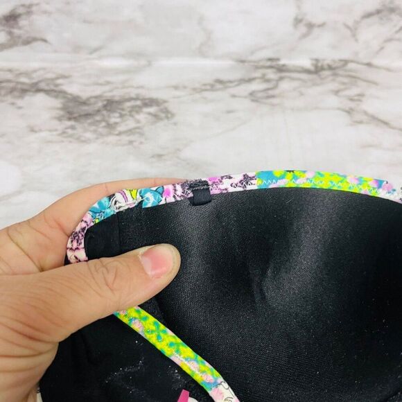 Victoria's Secret | Swim Strapless Top | Black Multicolored Embroidered | 34B - Picture 5 of 7